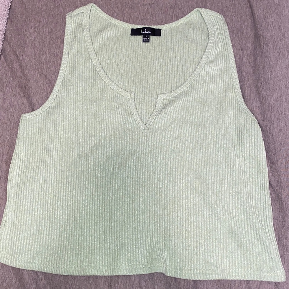 Green crop top from Lulu’s